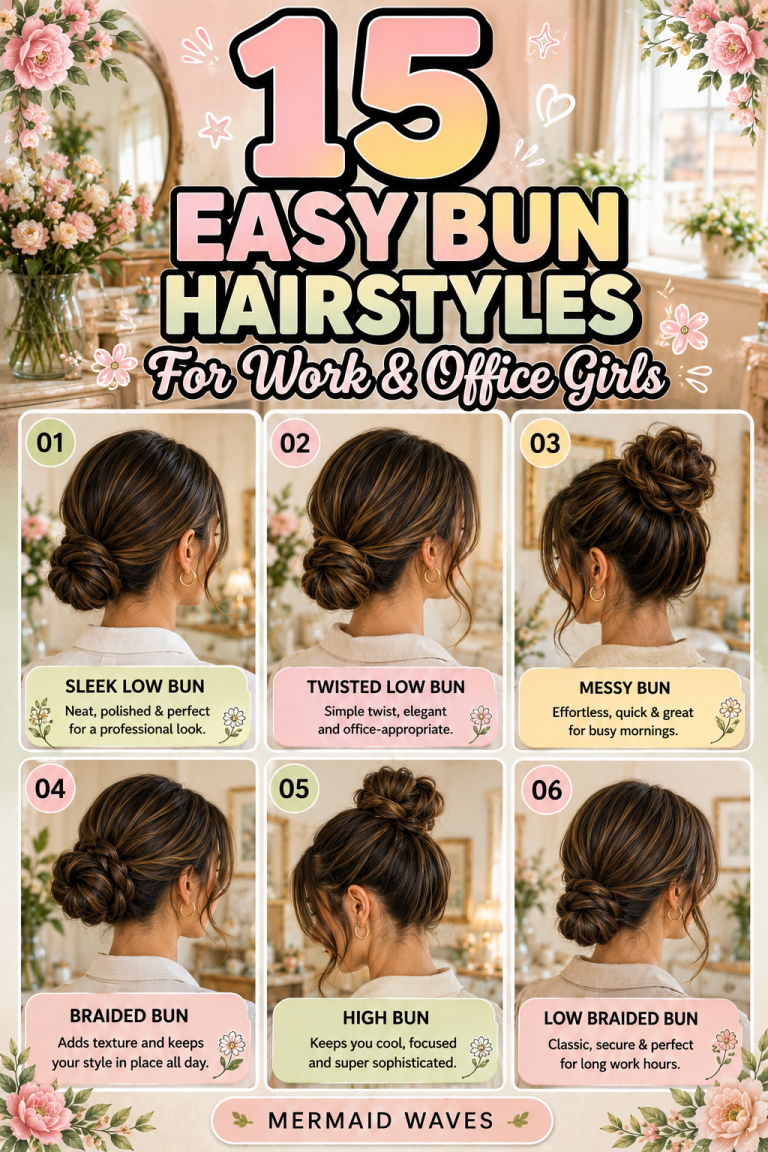 15 Easy Bun Hairstyles For Work & Office Girls