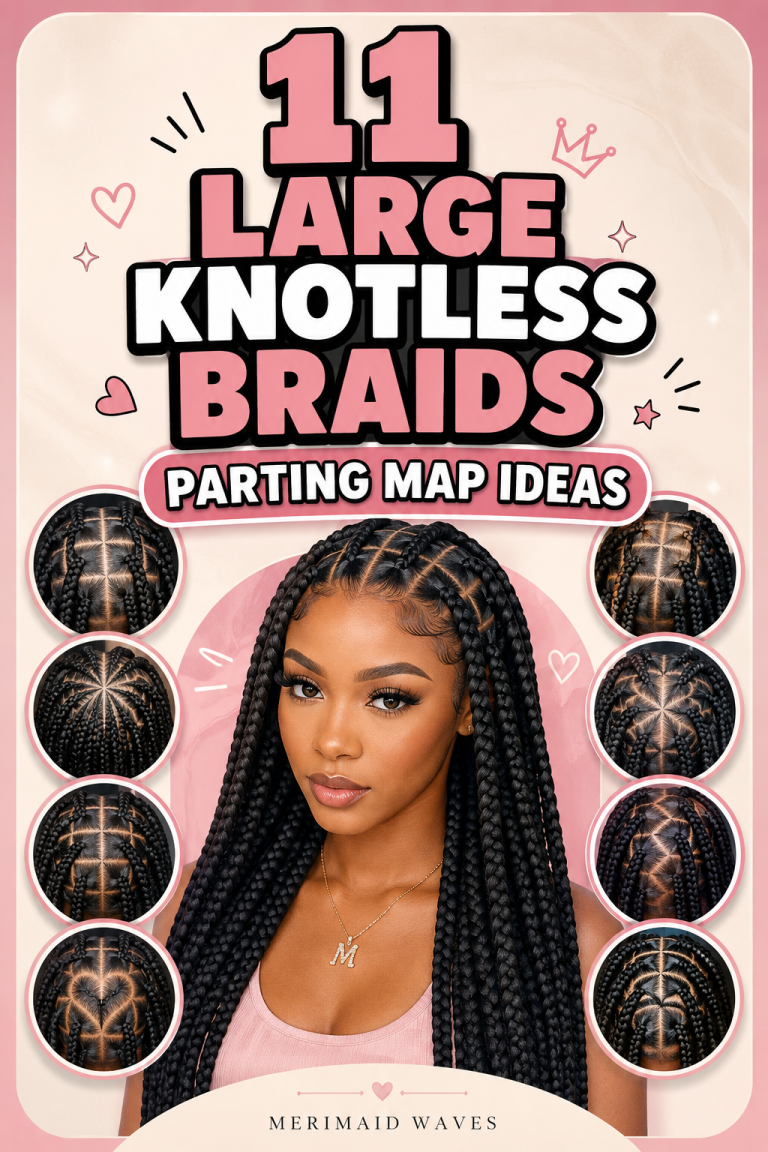 11 Large Knotless Braids Parting Map Ideas