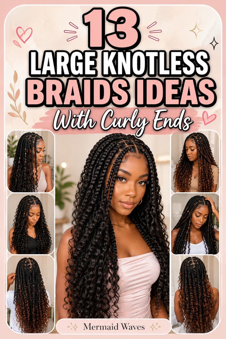 13 Large Knotless Braids Ideas With Curly Ends