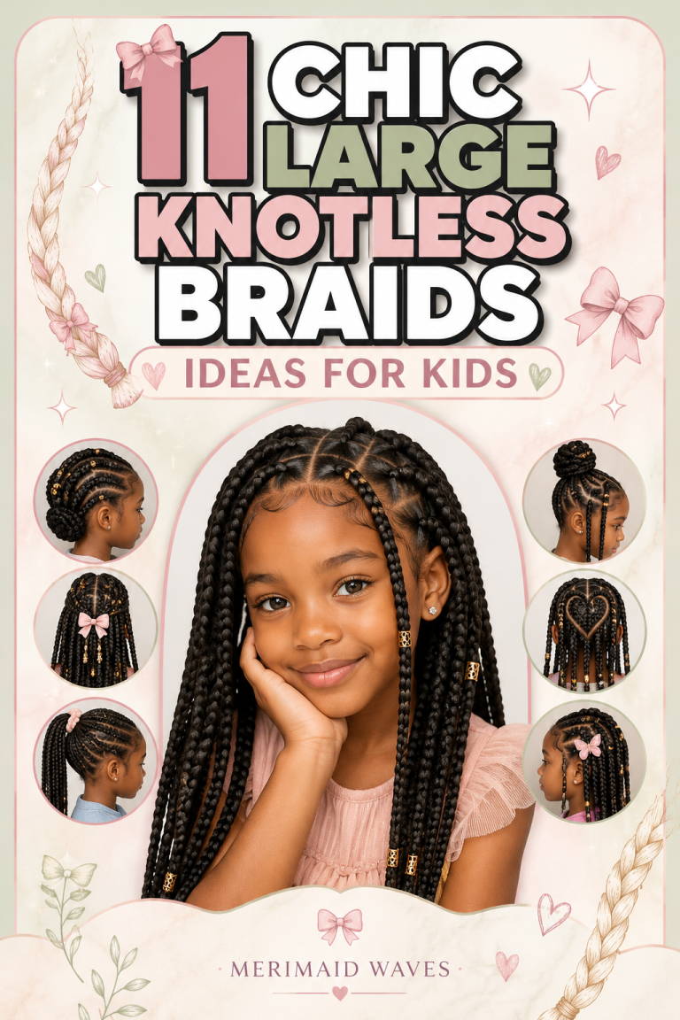 11 Chic Large knotless Braids Ideas For Kids