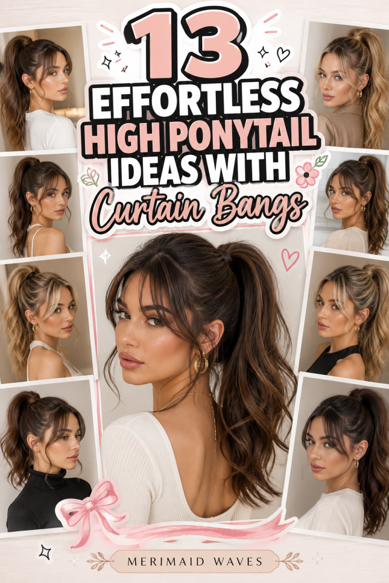 13 Effortless High Ponytail Ideas with Curtain Bangs