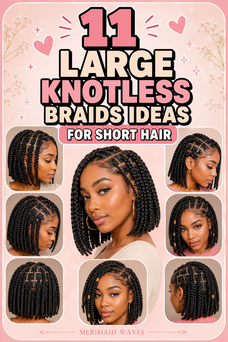 11 Large Knotless Braids Ideas For Short Hair