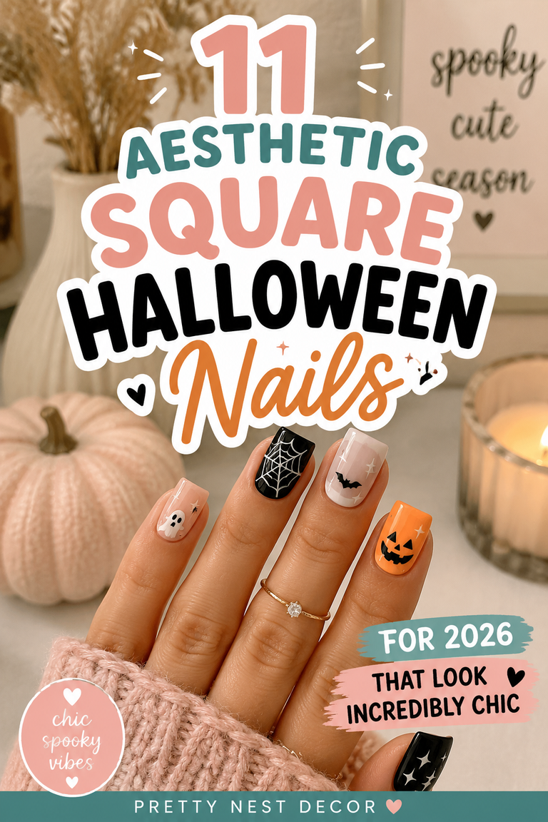 11 Aesthetic Square Halloween Nails for 2026 That Look Incredibly Chic