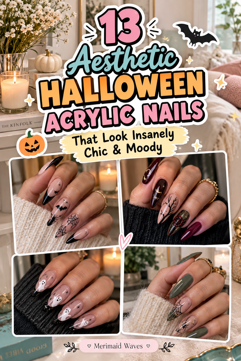 13 Aesthetic Halloween Acrylic Nails That Look Insanely Chic & Moody